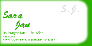 sara jan business card