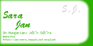 sara jan business card